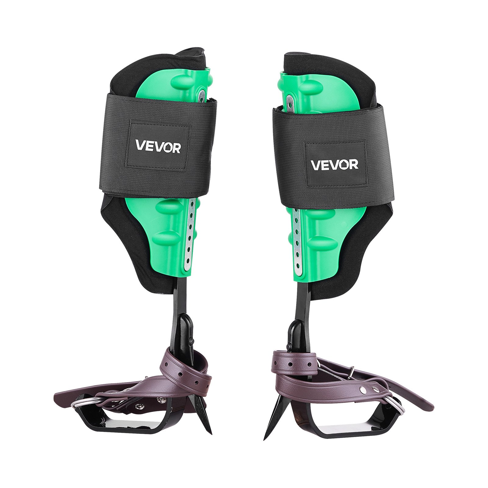 VEVOR klimspikes, klimuitrusting met riemen en klimspikes, draagvermogen 159 kg, in hoogte verstelbaar van 39,1 tot 47 cm, stalen klimspikes, boomverzorgingsuitrusting voor fruitoogst en jacht, groen