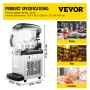VEVOR Frozen Drink Machine 650W Commerciële Slush Machine 6L Margarita Machine Gemaakt van Roestvrij Staal en PVC met een Beknopt Bedieningspaneel voor Dessertwinkels en Andere Plaatsen met Hoge Eisen