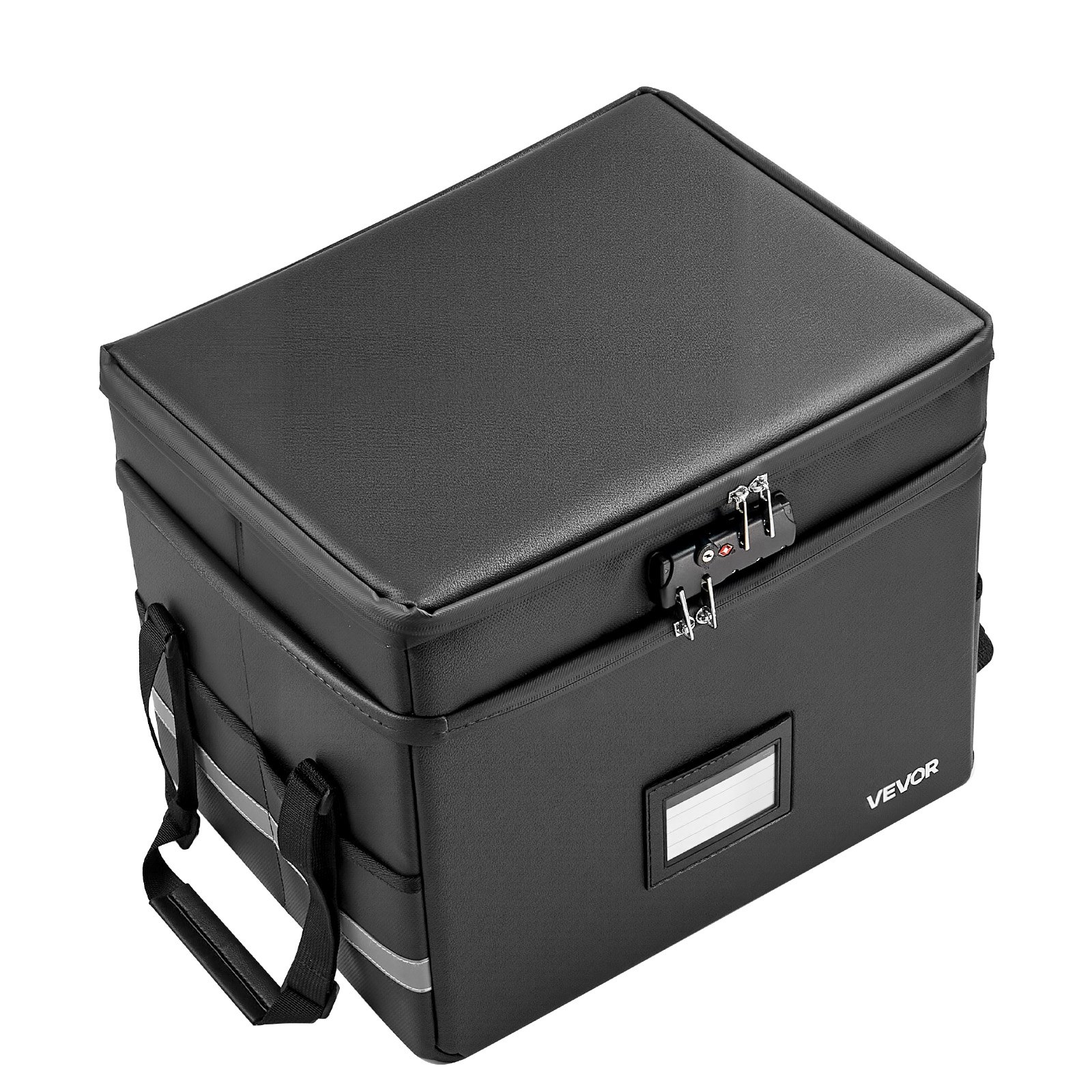 VEVOR Fireproof Document Box, 1832 ℉ Heat Insulated Fireproof & Waterproof Box with Lock, Portable Two-Layer File Storage Organizer Home Office Travel Use, for Passports, Important Documents, Files