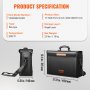 VEVOR Fireproof Waterproof Document Bag 450 x 140 x 315mm, Fireproof Money Bag with Wallet, Large Capacity Briefcase Money Storage Documents/Passport/Bank File/Cash etc.