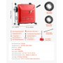 VEVOR elektrische pijpreinigingsmachine, 850W, inclusief veerkabel van 14,5 m x 16 mm, 14 m x 22 mm en 5 m x 9,5 mm, flexibele veer van 0,4 m x 12 mm en 11 snijbladen, voor leidingen met een diameter van 50–200 mm.
