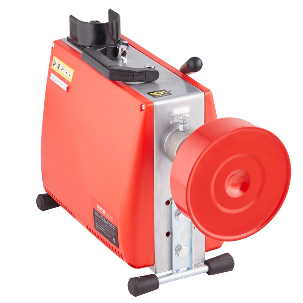 VEVOR-afvoerontstoppingsmachine, 20,8 m x 1,6 cm, 250 W elektrische afvoerontstoppingsmachine met handmatige invoer - met 7 snijmessen, 2 stalen kabels (20,8 m x 1,6 cm en 4,5 m x 0,9 cm) en CW/CCW-bediening voor buizen van 4,1 cm tot 10 cm