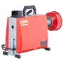 VEVOR 250W pijpreinigingsmachine, 20m x 15,8mm / 4,6m x 9,5mm stalen kabels voor leidingen van 4-10 cm, met 7 snelwisselbare pijpsnijders voor woningen, kantoren en openbare ruimtes.