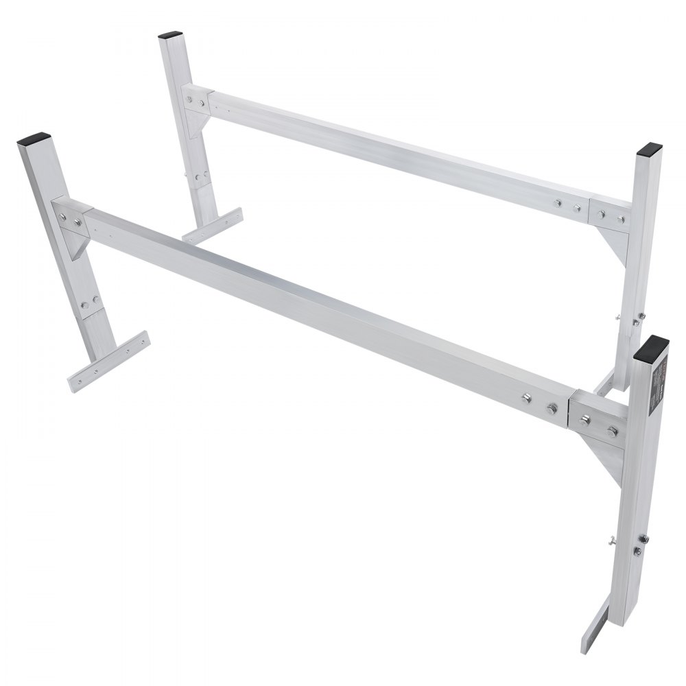 VEVOR Van Roof Ladder Rack, 2 Bars Aluminum Alloy Roof Ladder Racks, 181 kg Capacity Rain-Gutter Van Roof Rack, Adjustable Length 1300-2060 mm, Van Ladder Rack for Van, Cargo, Trailer