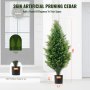 VEVOR 2 Pack 3' Artificial Cedar Topiary Tree Faux Plant UV Decor In/Outdoor