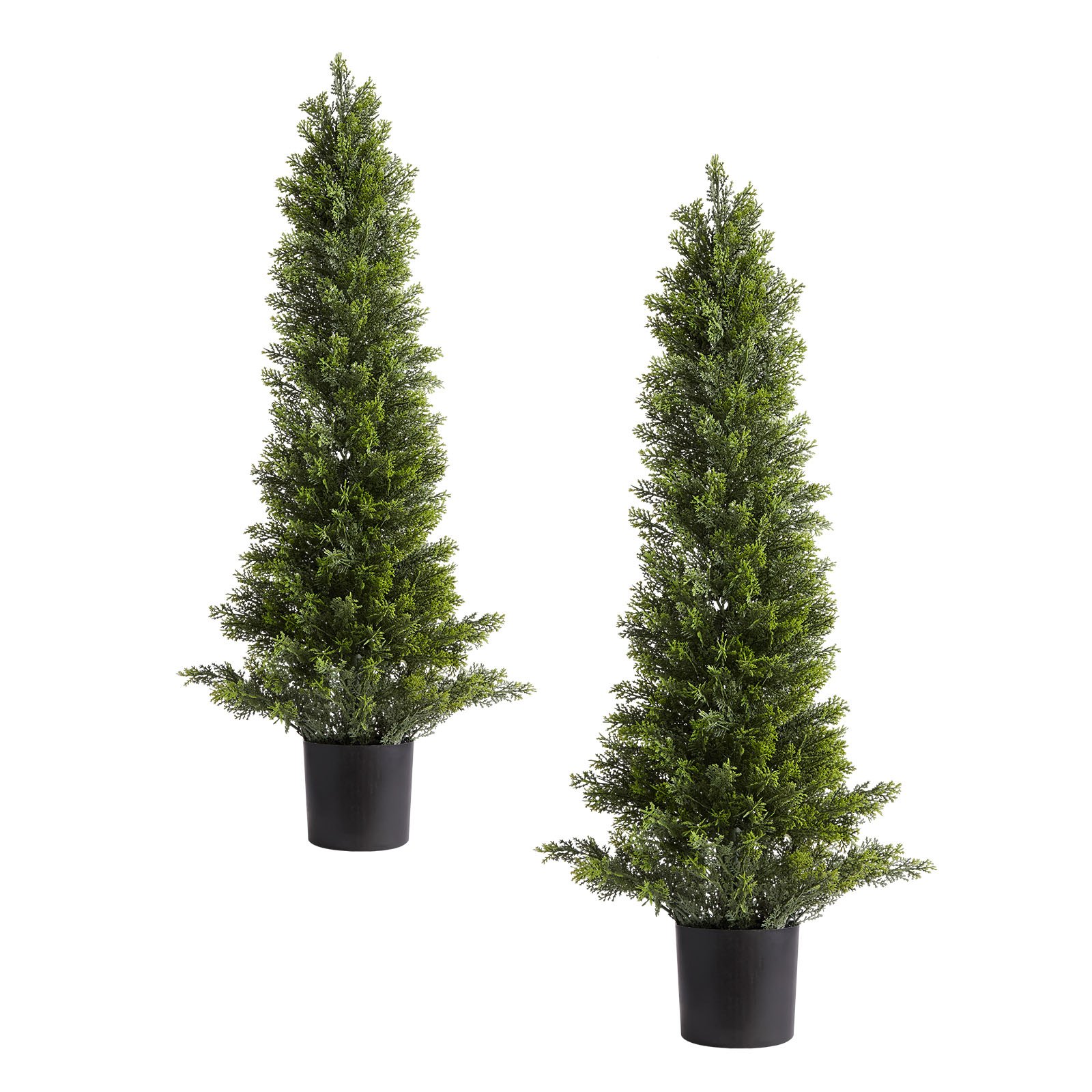 VEVOR Artificial Topiary Cedar Trees, 2 Set 914mm Faux Pine Shrubs Plants, Fake Silk Tree Look Real, Easy Assembly for Decor Front Porch Outdoor Patio Garden Balcony Backyard Indoor Office