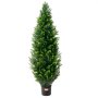 VEVOR Artificial Cedar Topiary Tree, 48 inch Tall (2 Pieces), with Extra Leaves & Pot Faux Evergreen Fake Pine Cypress Trees Plant, UV Rated Artificial Greenery Set for Home Decor Indoor/Outdoor
