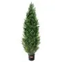 VEVOR Artificial Cedar Topiary Tree, 48 inch Tall (2 Pieces), with Extra Leaves & Pot Faux Evergreen Fake Pine Cypress Trees Plant, UV Rated Artificial Greenery Set for Home Decor Indoor/Outdoor