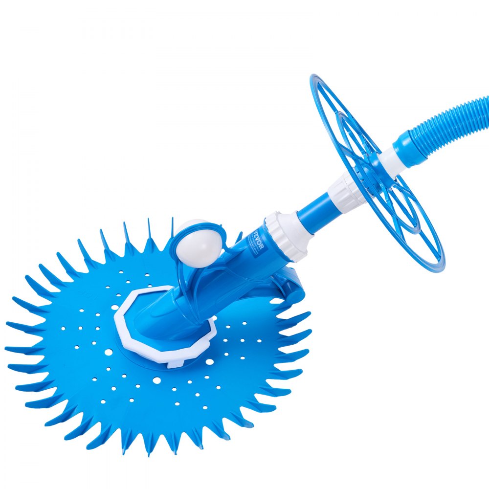 VEVOR Zwembadstofzuiger met zuigfunctie, Zwembadreiniger met zuigzijde, Zwembadveger met 12 slangen, Geschikt voor in- en opbouwzwembaden tot 6,1 x 10,7 m, Blauw