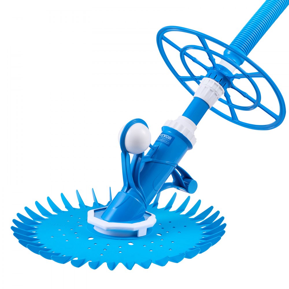 VEVOR Zwembadstofzuiger met zuigfunctie, Zwembadreiniger met zuigzijde, Zwembadveger met 12 slangen, Geschikt voor in- en opbouwzwembaden tot 6,1 x 10,7 m, Blauw