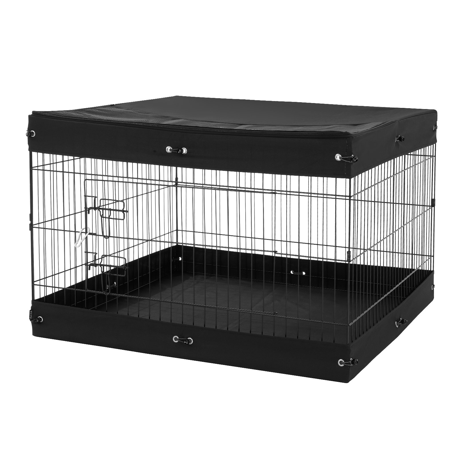 VEVOR Hondenren, 4-pack panelen van 610 x 910 mm, opvouwbare metalen puppyren, hondenhek met deur, bovenklep en vloermat, ren voor honden, katten en andere kleine dieren
