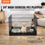 VEVOR Dog Playpen, 4 Pcs 24 x 36 in Panels Foldable Metal Pet Exercise Pen, Dog Fence Indoor and Outdoor Pen with Door and 600D Oxford Fabric Bottom Pad, for Dogs, Cats and Other Small Animals