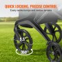 quick locking, precise control 9.5" wheels for VEVOR folding rollator walker, navigating various terrains.