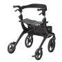 VEVOR Folding Rollator Walker for Seniors and Adults, Lightweight Aluminum Rolling Walker with Seat and Adjustable Handle, 4-Wheel Outdoor Mobility Walker with Spacious Storage Bag, 300LBS Capacity