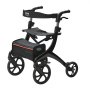 VEVOR Folding Rollator Walker for Seniors and Adults, Lightweight Aluminum Rolling Walker with Seat and Adjustable Handle, 4-Wheel Outdoor Mobility Walker with Spacious Storage Bag, 300LBS Capacity