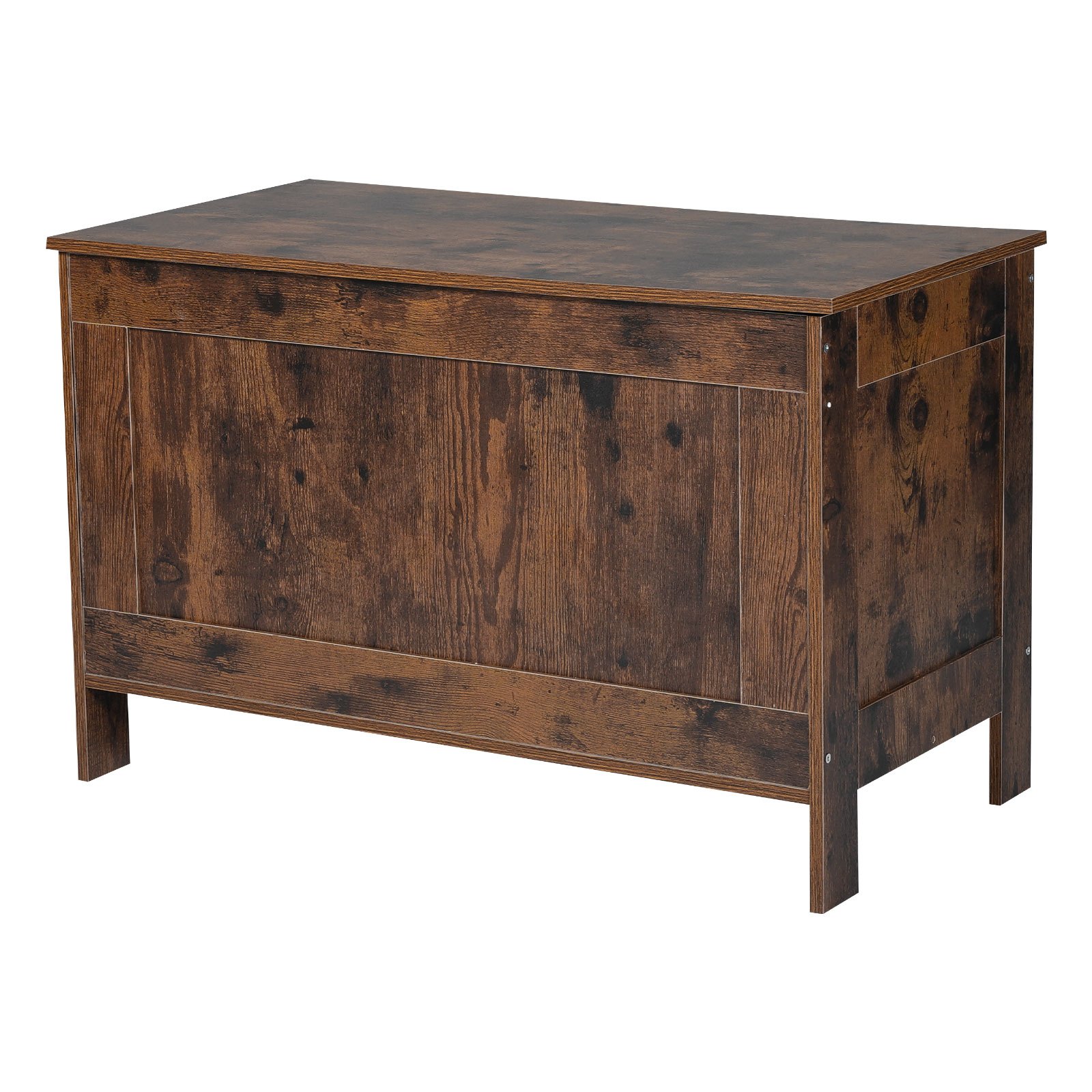 VEVOR Kinderspeelgoedbank met opbergruimte, houten speelgoedkist, opbergbank met veiligheidsscharnier, opbergkist voor speelkamer, woonkamer, hal, speelgoedbank, 754 x 389 x 480 mm, bruin