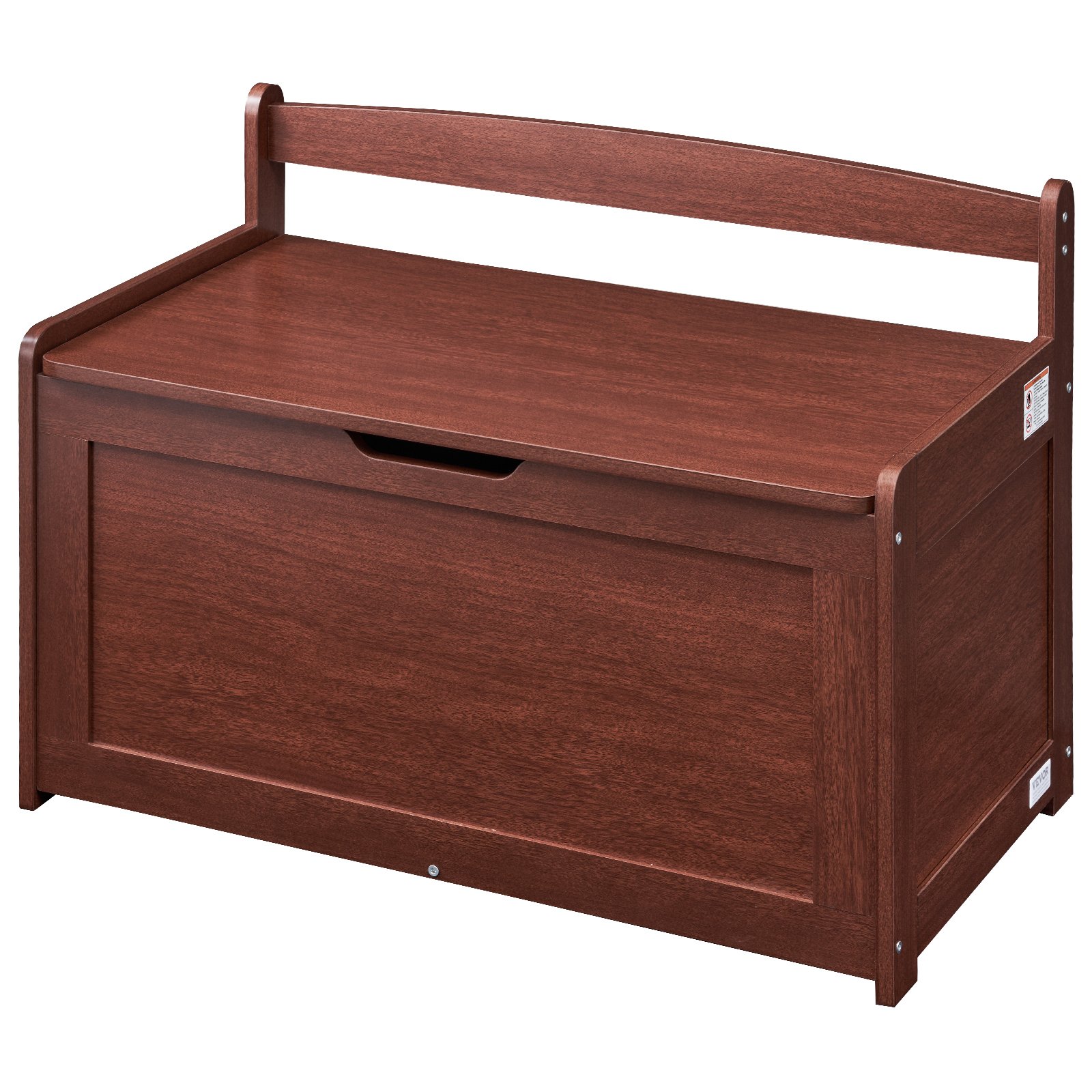 VEVOR Wooden Toy Chest for Kids, Toddler Toy Storage Box with Flip-Top Lid and Safety Hinge, 32.68 x 17.91 x 24.02" Large Kids Storage Bench for Playroom, Bedroom, Living Room or Entryway, Cherry