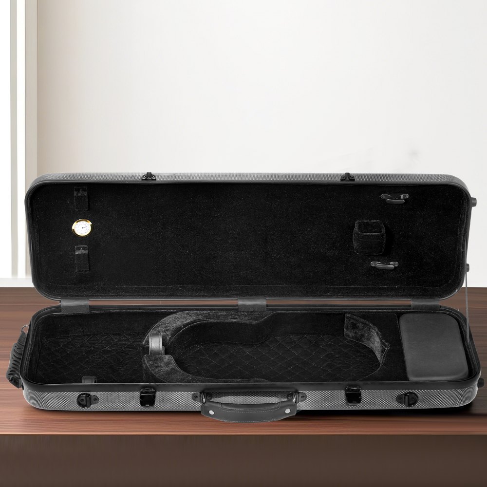 VEVOR 
with Plush Lining, Shoulder Straps, Anti-Scratch, Professional Oblong Shape, for Violin, Black