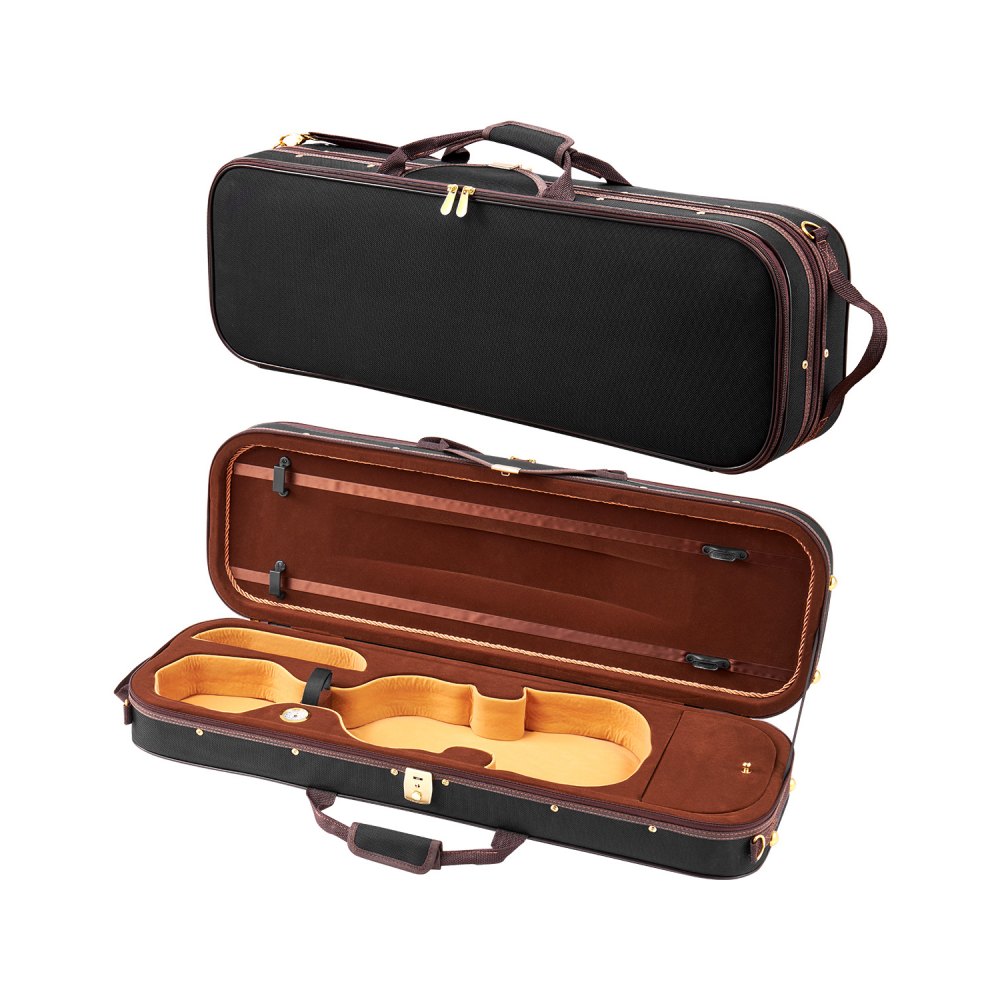 VEVOR 4/4 Full Size Violin Case, Built-in Hygrometer, Lightweight Portable Travel Carrying Bag, with Plush Lining, Shoulder Straps, Anti-Scratch, Professional Oblong Shape, for Violin, Black