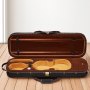 VEVOR 4/4 vioolkoffer van normaal formaat, ingebouwde hygrometer, vioolkoffer, reistas, met zachte voering, schouderbanden, krasbestendig, professionele langwerpige vorm, voor viool, zwart