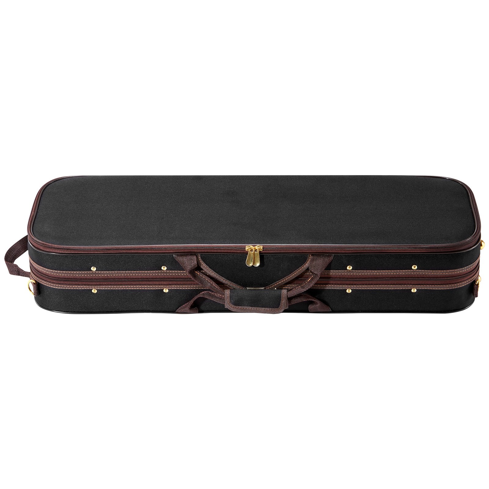 VEVOR 4/4 Full Size Violin Case, Built-in Hygrometer, Lightweight Portable Travel Carrying Bag, with Plush Lining, Shoulder Straps, Anti-Scratch, Professional Oblong Shape, for Violin, Black