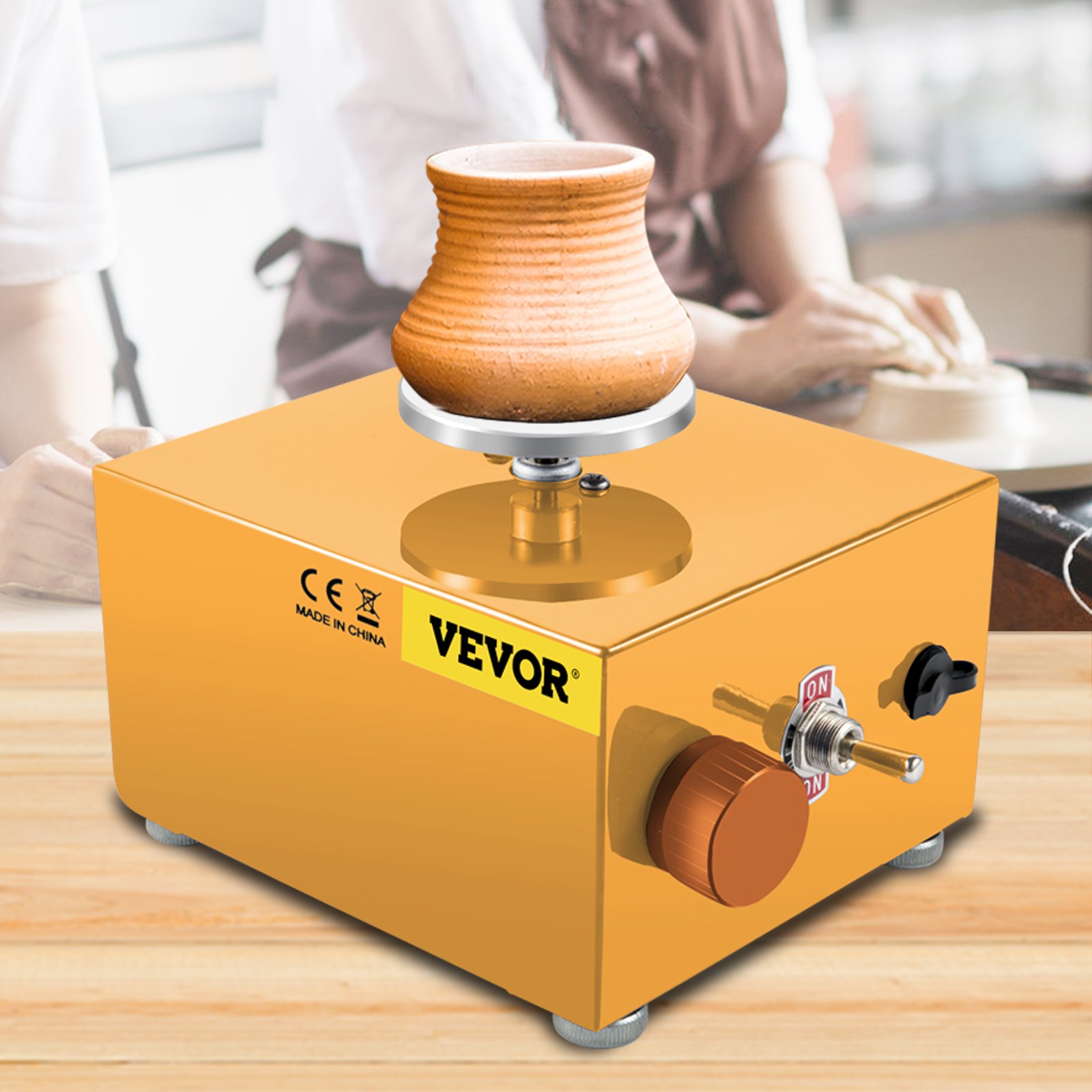 VEVOR Mini Pottery Wheel, 30W 0-2000 RPM Ceramic Wheel, Adjustable Speed DIY Clay Machines, Electric Sculpting Kits with 3 Turntables Trays and 16pcs Tools for Art Craft Work Molding Gift and Home DIY