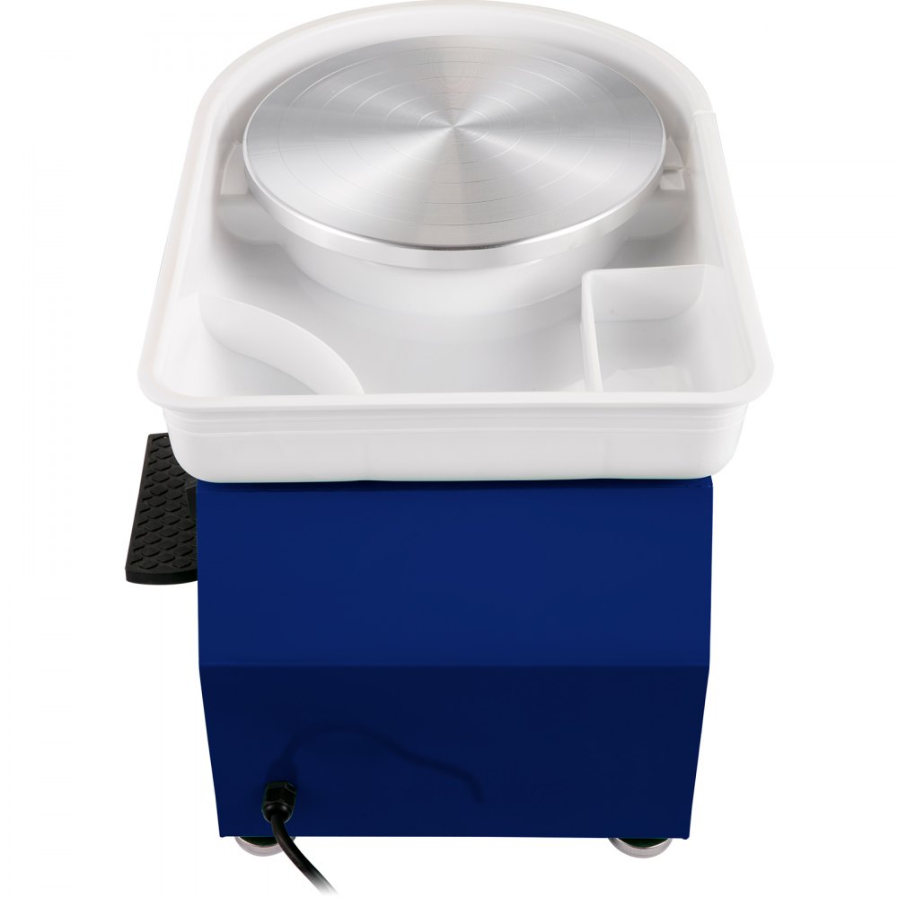 VEVOR Pottery Wheel 11in 0-300RPM Ceramic Wheel, 350W Adjustable Speed Forming Machine, Sculpting Tools Apron, Detachable Basin Manual and Foot Pedal Control for Art Craft Work and Home DIY Blue