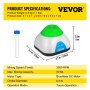 VEVOR Vortex Mixer 3000 RPM Mini Vortex Mixer Shaker Groene Lab Vortex Mixer Gemaakt van PC-kunststof en Siliconen met 4 W Motor Vier Antislipvoetjes Ideaal voor Laboratoria Scholen en Thuisgebruik