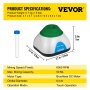 VEVOR Vortex Mixer Groene Mini Vortex Mixer Shaker 6000 RPM Lab Vortex Mixer Gemaakt van PC-kunststof en Siliconen met 4W Motor en Vier Antislipvoetjes Ideaal voor Laboratoria Scholen en Thuisgebruik
