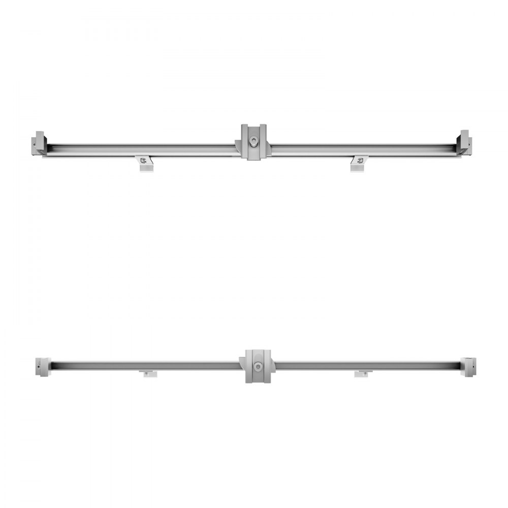 VEVOR Zonnepaneel Montageset, Zonnepaneel Montageset met 4x 760 mm rails, 4x eindklemmen en 2x lichtgewicht klemmen, Zonnepaneel Montagebeugels voor Metalen Dak, Betonnen Dak, Houten Dak, Paneeldak