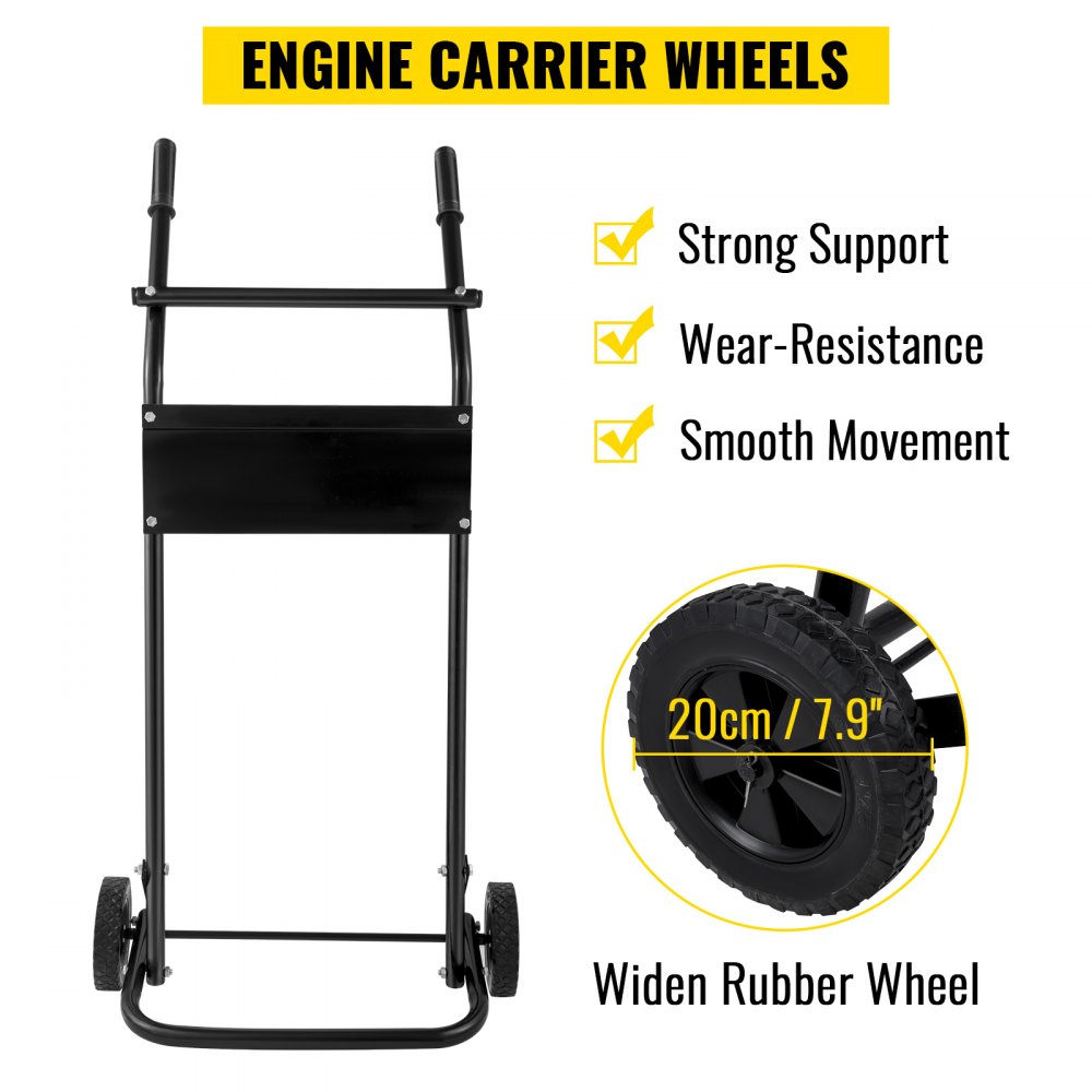 VEVOR Buitenboordmotor Motor Trolley 21,3"x25"x46,5" Buitenboordmotorwagen 130 lbs Buitenboordmotor Standaard met Twee Stabiele Wielen Perfect voor het Serveren, Dragen en Opbergen van uw Bootmotor