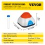 VEVOR Vortex Mixer 50 ML Mini Vortex Mixer Shaker 6000 RPM Lab Vortex Mixer Gemaakt van PC-kunststof en Siliconen met 4W Motor en Vier Antislipvoetjes Ideaal voor Laboratoria Scholen en Thuisgebruik