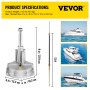 VEVOR boat steering kit with size specifications and various yachts sailing.