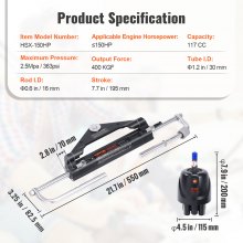 VEVOR hydraulische buitenboordstuurset 150 pk hydraulisch stuursysteem voor scheepsboten met stuurpomp, tweewegslotcilinder en 8 m hydraulische stuurslang voor boten met één station, één motor