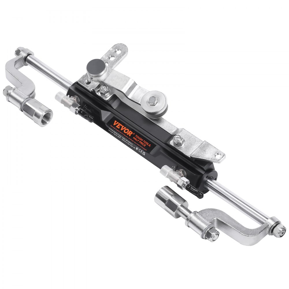 VEVOR Hydraulic Outboard Steering Kit, 300HP, Marine Boat Hydraulic Steering System, with Helm Pump Two-Way Lock Cylinder and 26 Feet Hydraulic Steering Hose, for Single Station Single-Engine Boats
