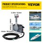 VEVO Boat Throttle Control 703-48205 Boat Marine Outboard Remote Control Box with Emergency Cord & Clip Outboard Steering Control Right Side Mount for 703 Yamaha PUSH Throttle 10 Pin Cable