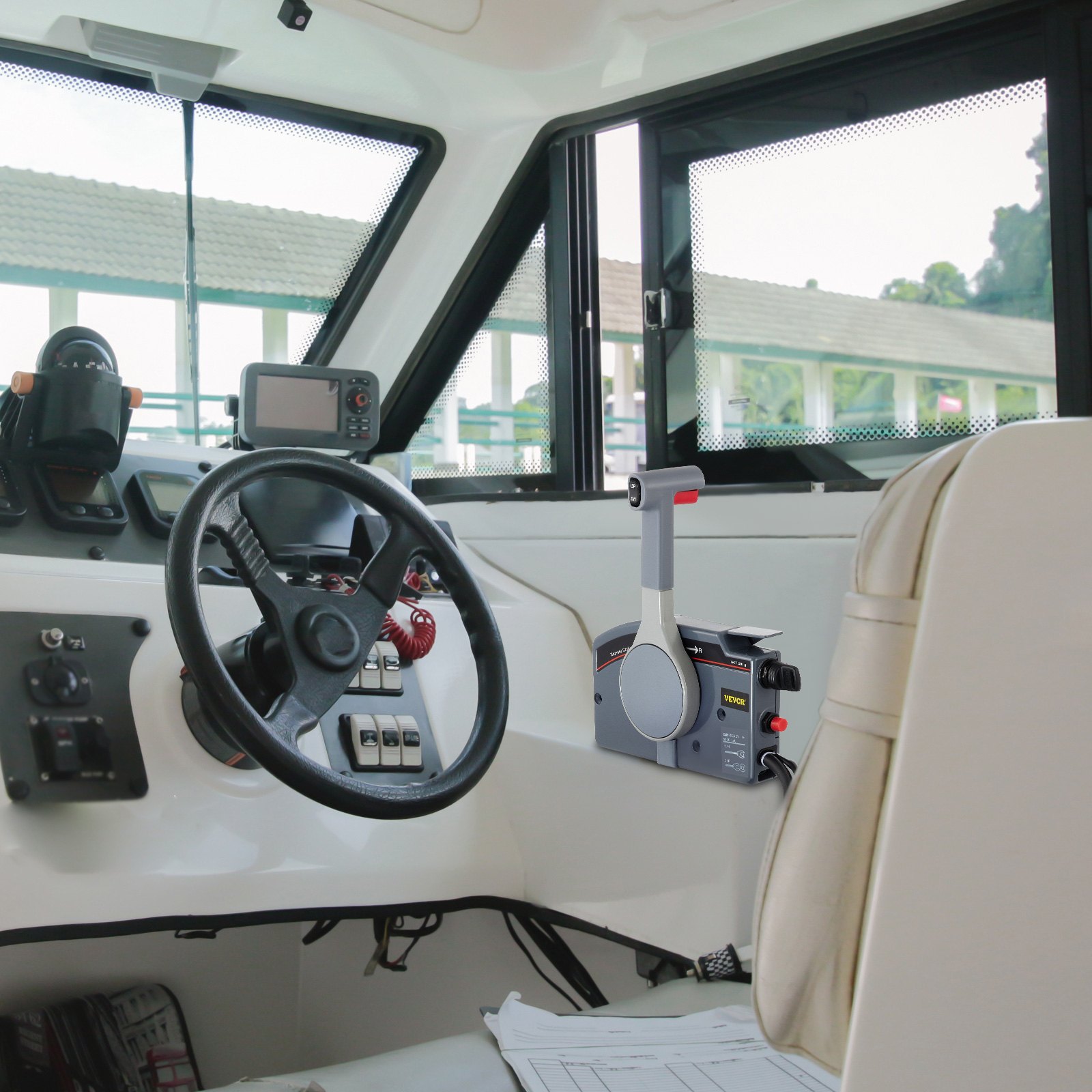 Boot Marine Buitenboordmotor Afstandsbediening Doos voor 703 Yamaha PUSH Throttle 10 Pin Kabel: