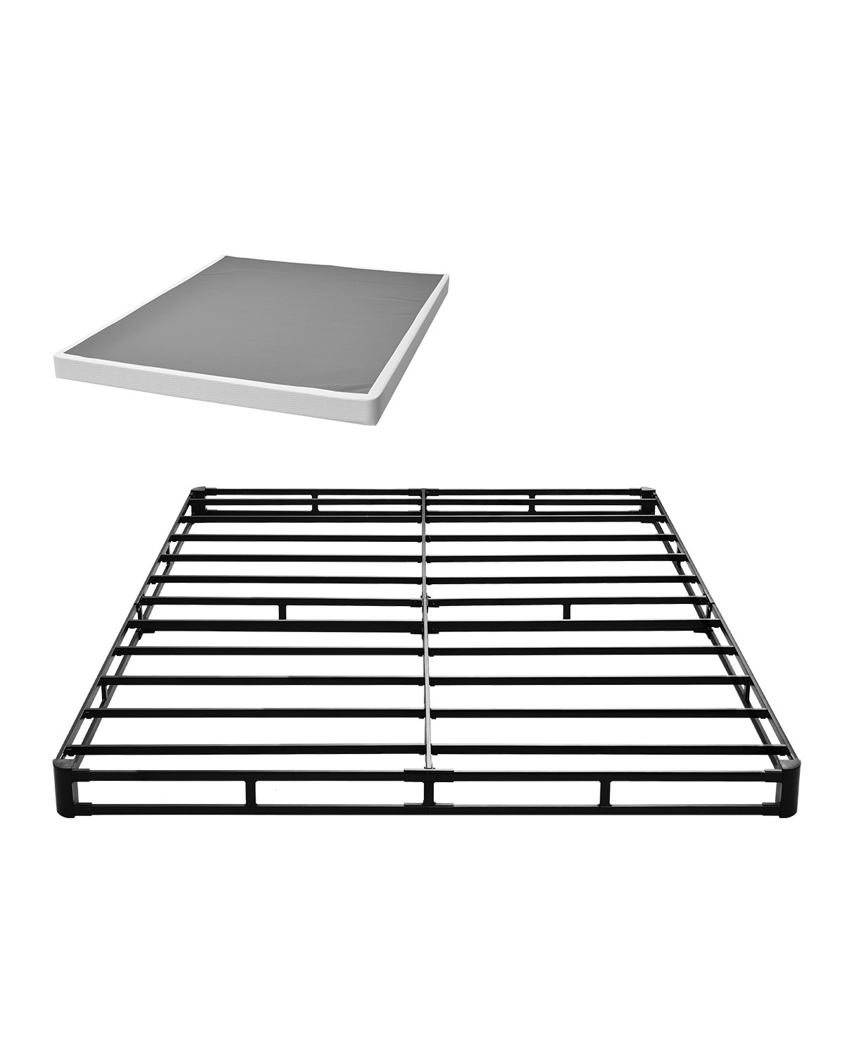VEVOR Queensize boxspringbedframe met wasbare stoffen hoes, metalen frame voor queensize bedden, matrasbodem van 102 mm, max. draagvermogen van 1587 kg (2010 x 1510 x 102 mm)
