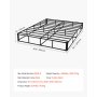 VEVOR Queensize boxspringbedframe met wasbare stoffen hoes, metalen frame voor queensize bedden, matrasbodem van 23 cm, max. draagvermogen van 1587 kg (2010 x 1515 x 230 mm)