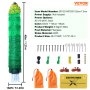 VEVOR Electric Fence Netting, 48" H x 168' L, PE Net Fencing Kit with Posts & Double-Spiked Stakes, Utility Portable Mesh for Chickens, Ducks, Geese, Rabbits, Used in Backyards, Farms, and Ranches