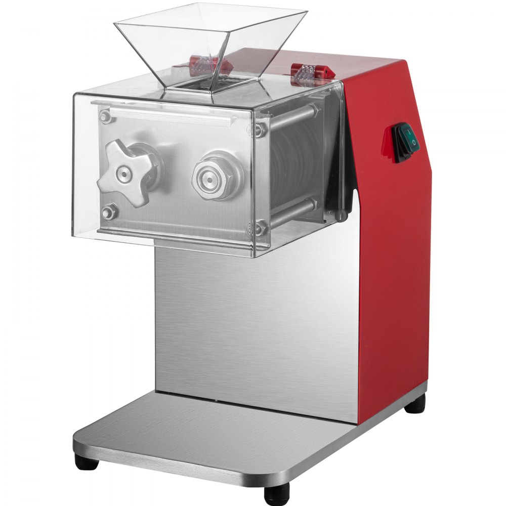 VEVOR Commercial Meat Cutting Machine, 551 Lbs/H 850W Meat Shredding Machine, 3.5mm Blade Electric Meat Cutter, Stainless Steel Restaurant Food Cutter, for Kitchen Supermarket Lamb Beef Chicken, Red