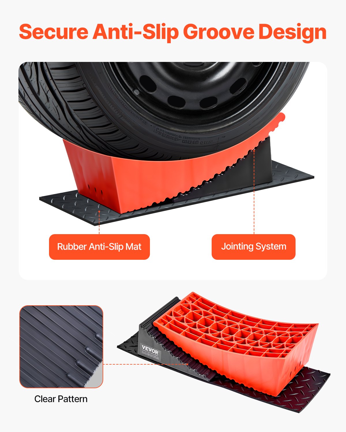 VEVOR Camper Levelers, 2 Pcs RV Leveling Blocks, up to 8818.5lbs Camper Wheel Chocks, Max. 4" Leveling Height Heavy Duty Curved Levelers, RV Camper Leveler Kit with Anti-Slip Mat Carrying Bag Level