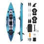 VEVOR Inflatable Kayak, 2-Person Inflatable Recreational Kayak 700LBS Capacity, Leak & Puncture-Resistant with Padded Seat, PVC Drop-Stitch Floor, 2 Paddles, Hand Pump & Carry Bag for Fishing Camping