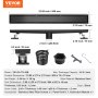 VEVOR 610mm Linear Shower Drain Offset with Tile Insert Cover,Brushed 304 Stainless Steel Rectangle Shower Floor Drain, Sleek Linear Drain with Hair Strainer, Black