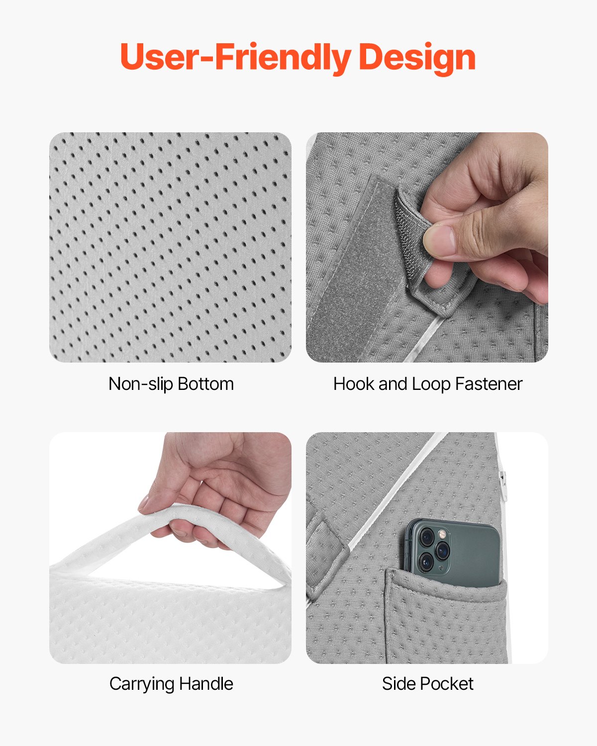 VEVOR Bed Wigkussen, 3-delige orthopedische leeskussenset, met jacquard hoes en schuimondersteuning, kussen voor na een operatie voor verlichting van zure reflux, rugpijn en snurken