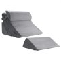 VEVOR Wedge Pillow for Sleeping, 4 Pcs Adjustable Orthopedic Bed Wedge Set, Support Leg Neck Shoulder, Post Surgery Pillow for Back Pain, Acid Reflux, Snoring Relief, Sitting up in Bed, Dark Grey
