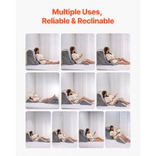 VEVOR orthopedisch bedwigkussen, set van 4, verstelbaar, donkergrijs