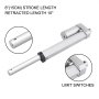 VEVOR stroke linear drive 12 V DC, linear actuator 900 N force electric linear actuator 150 mm, elevator stroke for straight, electric cylinder, spindle drive, lifting cylinder, electric motor bracket 3 A
