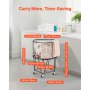 VEVOR Wasmand, Ronde Wasmand met 360° Zwenkwielen, 40 liter inhoud, 27 kg draagvermogen, Koolstofstalen boodschappenmand voor wasgoed, boodschappen, kamperen, bagage, wassorteerder, wasmand