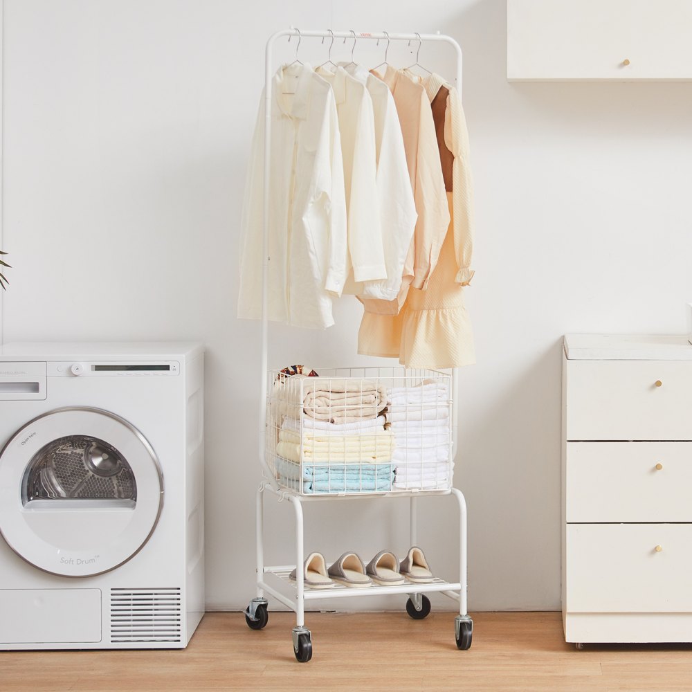 VEVOR waswagen commerciële wassorteerder, wasverzamelwagen met houder, wasverdeler, verrijdbaar, mobiel wassorteersysteem, wascontainer, waskast